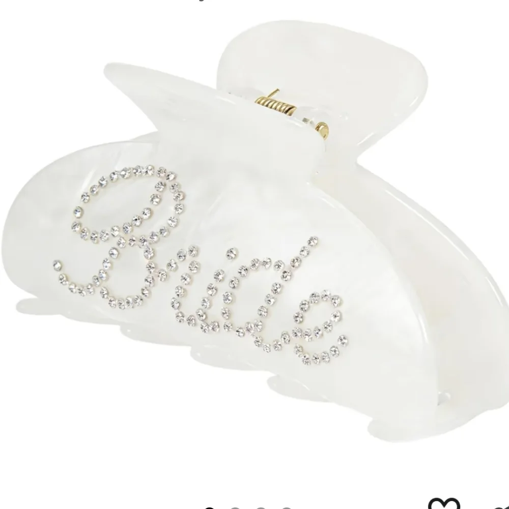 White Rhinestone 'Bride' Hair Claw Clip - Picture 1 of 7